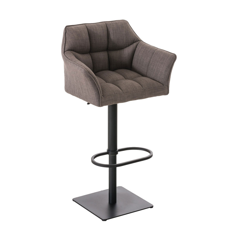 Taburete De Bar Damaso En Tela Gris,Negro