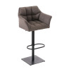 Taburete De Bar Damaso En Tela Gris,Negro