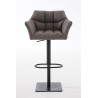 Taburete De Bar Damaso En Tela Gris,Negro