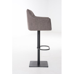Taburete De Bar Damaso En Tela Gris,Negro