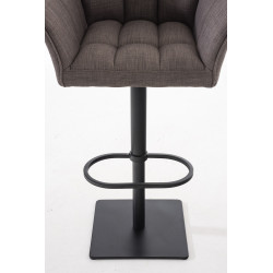 Taburete De Bar Damaso En Tela Gris,Negro