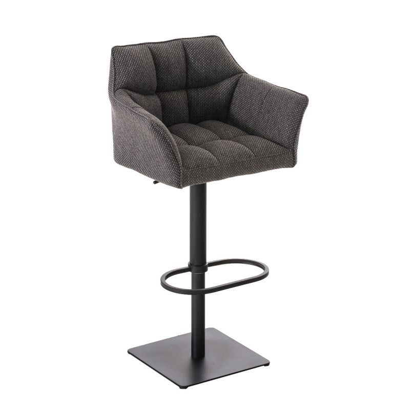 Taburete De Bar Damaso En Tela Gris titanio,Negro