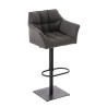 Taburete De Bar Damaso En Tela Gris titanio,Negro