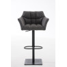 Taburete De Bar Damaso En Tela Gris titanio,Negro
