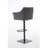 Taburete De Bar Damaso En Tela Gris titanio,Negro
