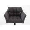 Taburete De Bar Damaso En Tela Gris titanio,Negro