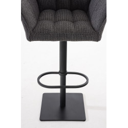 Taburete De Bar Damaso En Tela Gris titanio,Negro