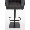 Taburete De Bar Damaso En Tela Gris titanio,Negro