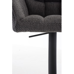 Taburete De Bar Damaso En Tela Gris titanio,Negro