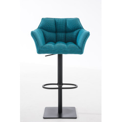 Taburete De Bar Damaso En Tela Turquesa,Negro