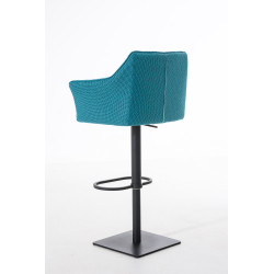 Taburete De Bar Damaso En Tela Turquesa,Negro