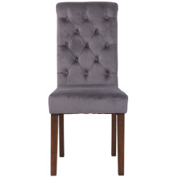 Silla de comedor Lisburn Gris oscuro,Terciopelo