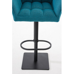 Taburete De Bar Damaso En Tela Turquesa,Negro