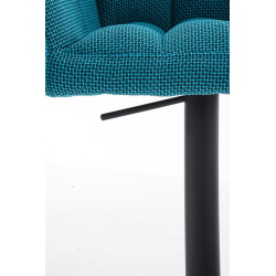 Taburete De Bar Damaso En Tela Turquesa,Negro