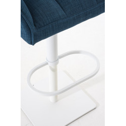 Taburete De Bar Damaso En Tela Azul,Blanco