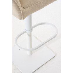 Taburete De Bar Damaso En Tela Crema,Blanco