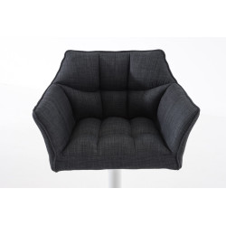 Taburete De Bar Damaso En Tela Gris oscuro,Blanco
