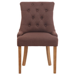 Silla De Comedor Inverness De Tela En Esltilo Chesterfield Marrón,Antiguo claro