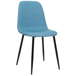 Silla de comedor Giverny en tela o terciopelo Tela,Azul