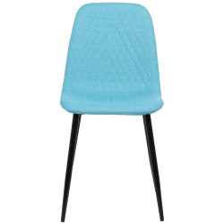 Silla de comedor Giverny en tela o terciopelo Tela,Turquesa
