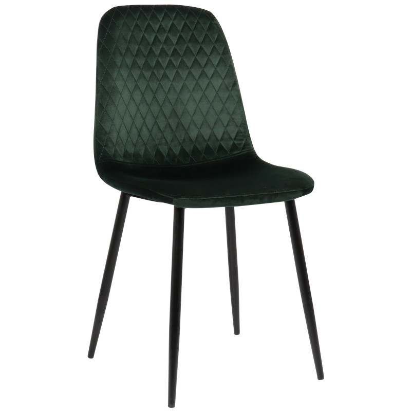 Silla de comedor Giverny en tela o terciopelo Terciopelo,Verde