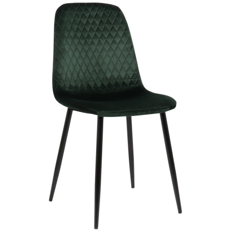 Silla de comedor Giverny en tela o terciopelo Terciopelo,Verde