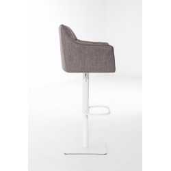Taburete De Bar Damaso En Tela Gris,Blanco