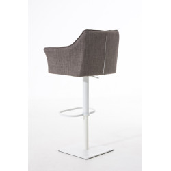 Taburete De Bar Damaso En Tela Gris,Blanco