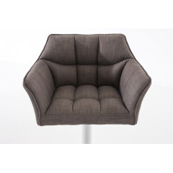 Taburete De Bar Damaso En Tela Gris,Blanco