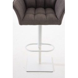 Taburete De Bar Damaso En Tela Gris,Blanco