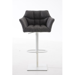 Taburete De Bar Damaso En Tela Gris titanio,Blanco