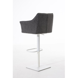 Taburete De Bar Damaso En Tela Gris titanio,Blanco