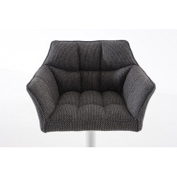 Taburete De Bar Damaso En Tela Gris titanio,Blanco