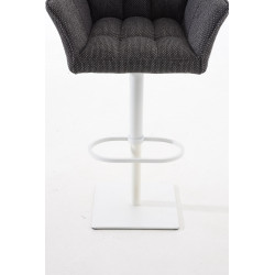Taburete De Bar Damaso En Tela Gris titanio,Blanco