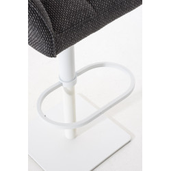 Taburete De Bar Damaso En Tela Gris titanio,Blanco