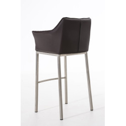 Taburete De Bar Damaso Con Base De 4 Pies Marrón,Acero inoxidable