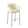 Taburete De Bar Damaso Con Base De 4 Pies Crema,Acero inoxidable