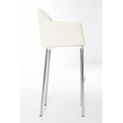 Taburete De Bar Damaso Con Base De 4 Pies Crema,Acero inoxidable