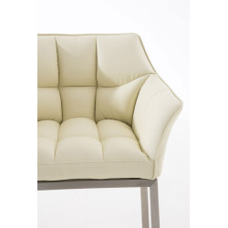 Taburete De Bar Damaso Con Base De 4 Pies Crema,Acero inoxidable