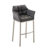Taburete De Bar Damaso Con Base De 4 Pies Gris,Acero inoxidable