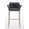 Taburete De Bar Damaso Con Base De 4 Pies Gris,Acero inoxidable