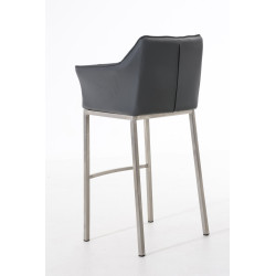 Taburete De Bar Damaso Con Base De 4 Pies Gris,Acero inoxidable
