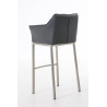 Taburete De Bar Damaso Con Base De 4 Pies Gris,Acero inoxidable