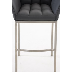 Taburete De Bar Damaso Con Base De 4 Pies Gris,Acero inoxidable