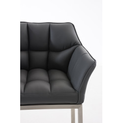 Taburete De Bar Damaso Con Base De 4 Pies Gris,Acero inoxidable