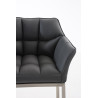 Taburete De Bar Damaso Con Base De 4 Pies Gris,Acero inoxidable