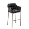 Taburete De Bar Damaso Con Base De 4 Pies Negro,Acero inoxidable
