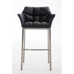 Taburete De Bar Damaso Con Base De 4 Pies Negro,Acero inoxidable