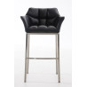 Taburete De Bar Damaso Con Base De 4 Pies Negro,Acero inoxidable