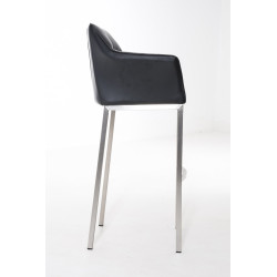 Taburete De Bar Damaso Con Base De 4 Pies Negro,Acero inoxidable